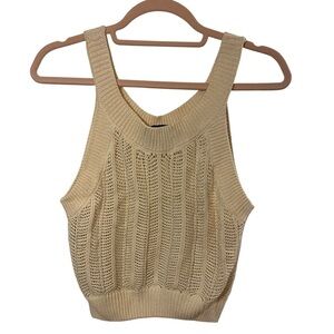 House of Morii open knit sweater tank cream small minimalist